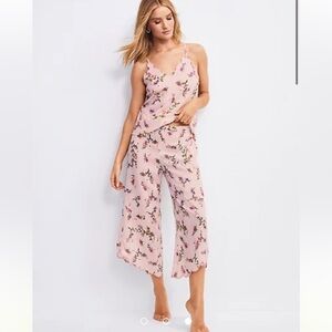 M&S Rose for Autograph Floral Cropped Pyjama Bottoms Size 4
